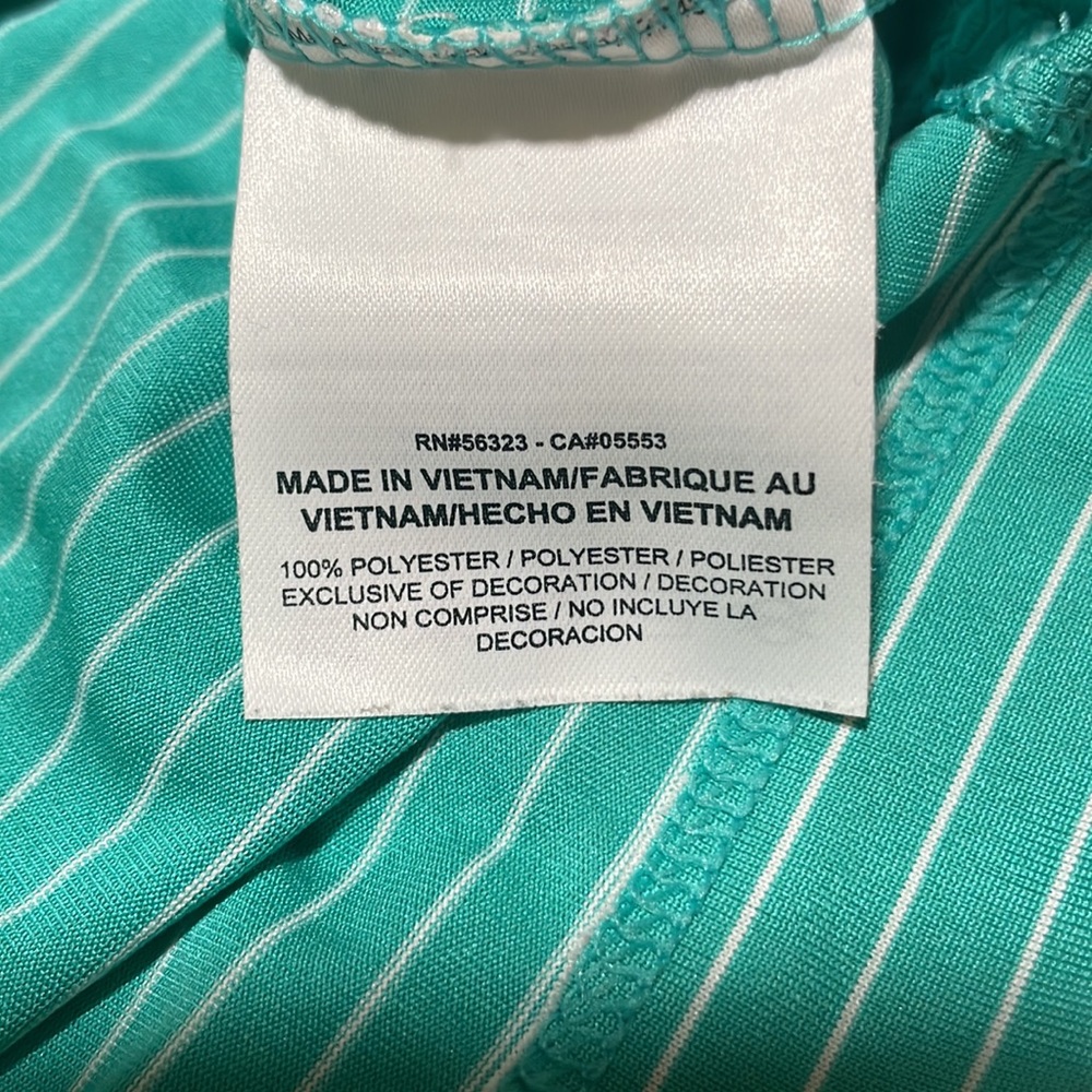 Nike Golf Tour Performance Dri-Fit Men’s SZ M Teal Colored Striped Polo Shirt - Picture 9 of 12